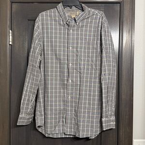 Duluth Trading Co Mens XL Plaid Long Sleeve Button Up Shirt Cotton Trim Fit‎
